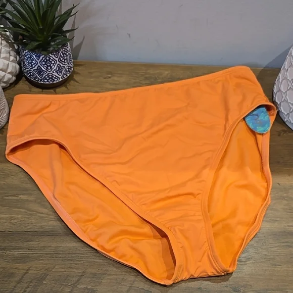 Mynah - Women's Stretch Fabric Lined High Waist Bikini Swimsuit Bottom in Coral﻿ - Picture 2 of 8